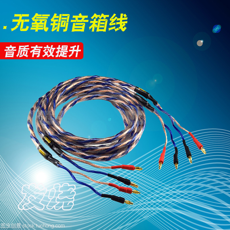 美国立顿无氧铜发烧喇叭线香蕉头环绕音箱线可用古董音响Y插针插
