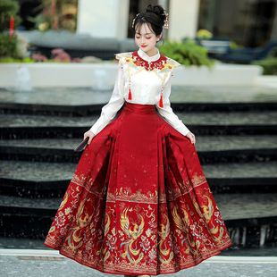 凤霞 古装 明制马面裙套装 日常通勤新中式 汉服女2026新款 凝紫萱