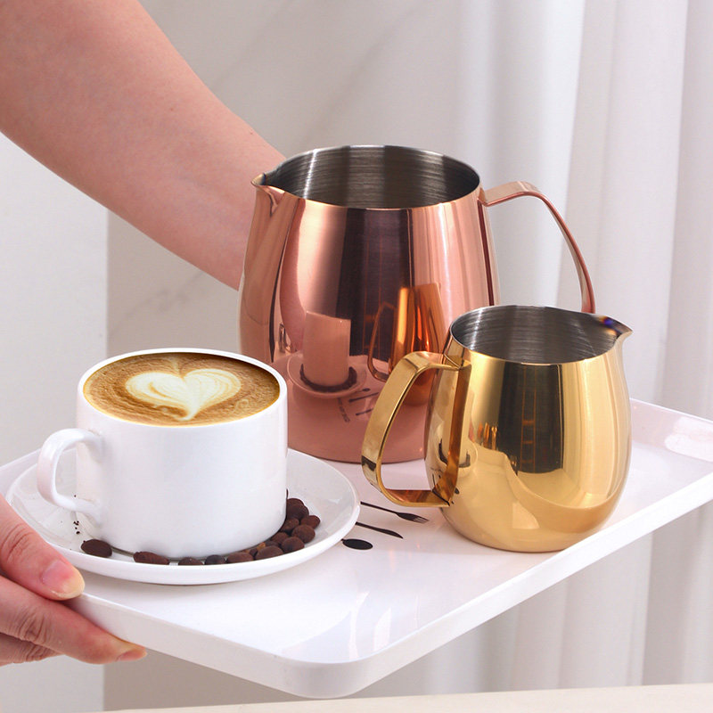 拉花缸304不锈钢奶泡杯子尖嘴打奶缸鼓形拉花壶防摔咖啡拉花杯子,餐饮具,拉花缸/拉花杯/打奶缸,淘宝优惠券,粉丝福利购,淘宝优惠卷