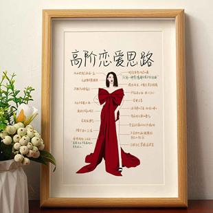 高阶恋爱思路自律励志人物摆件相框简约现代装饰画办公室桌面摆台