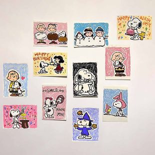 史努比卡通海报网红拍照背景墙面装 饰宿舍墙贴生日礼物 饰贴房间装