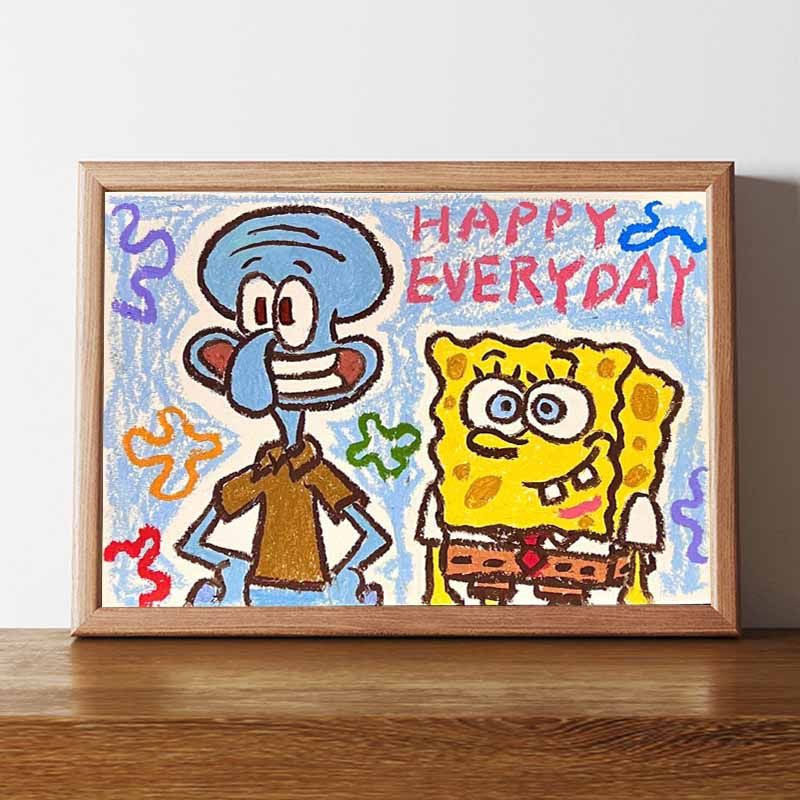 章鱼哥相框摆件高级装饰画摆台