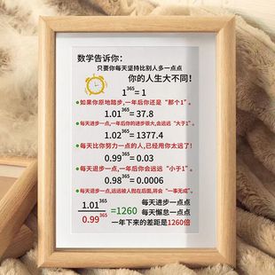 每天进步一点点字画摆件办公室桌面装饰书法摆台玄关励志坚持挂画