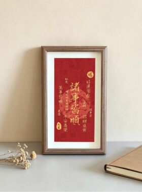 八方来财摆台平安喜乐入户摆画