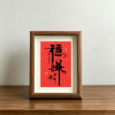 美好手办礼祝福摆件挂画相框书法