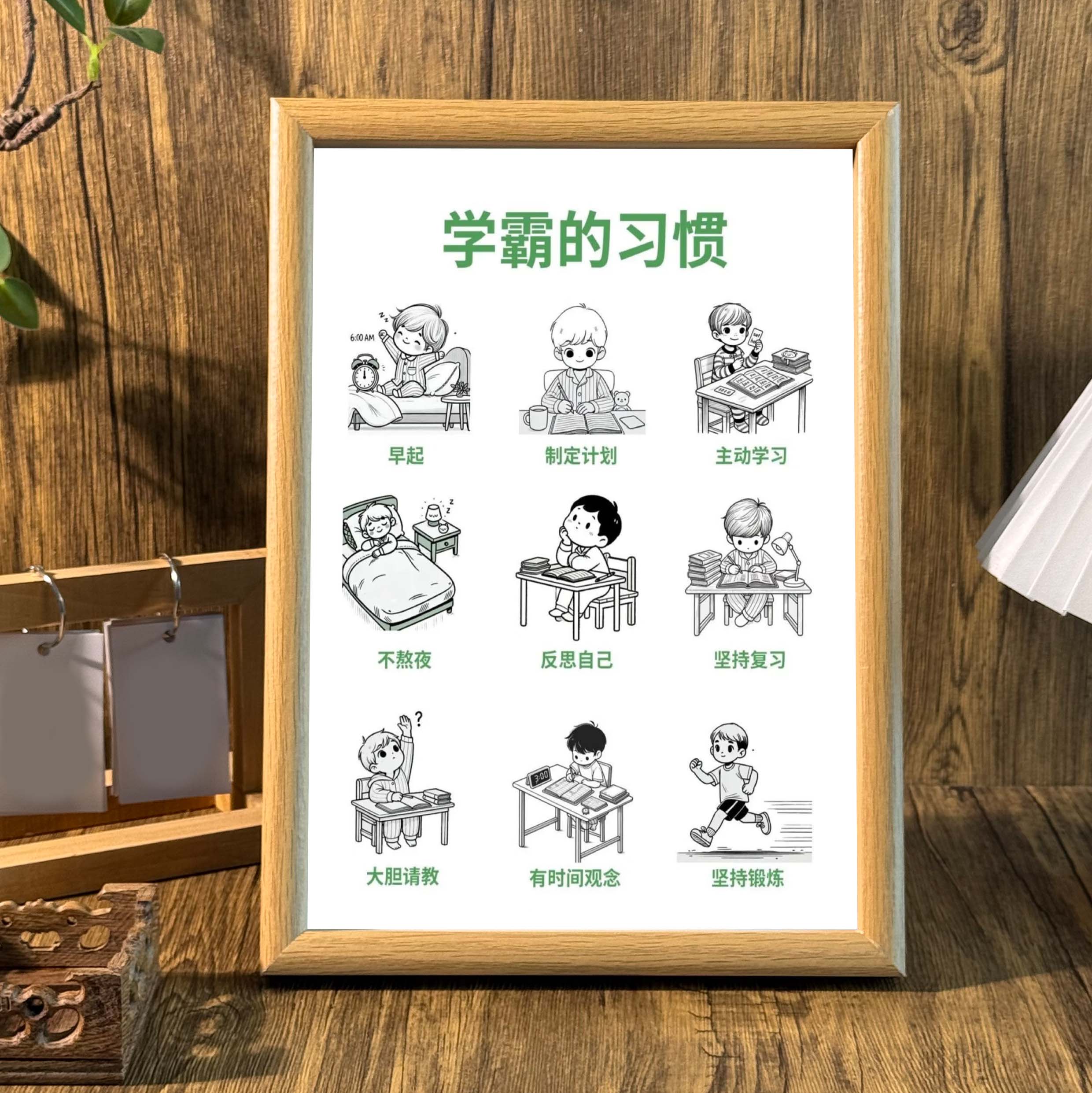 自律治愈系相框墙面装饰挂画