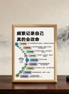 励志相框摆台装饰自律摆件