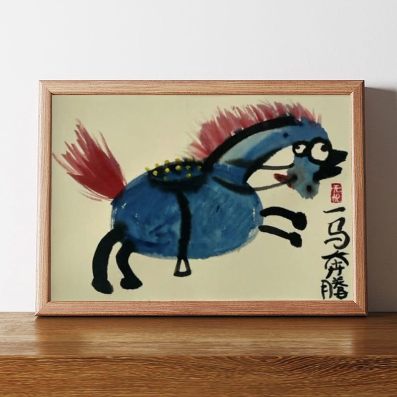 一马奔腾网红书法字画桌面摆件