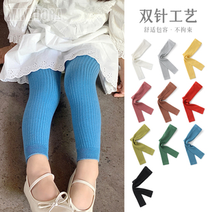 4岁儿童九分裤夏季多巴胺百搭女童打底裤配裙子2宝宝打底袜春外穿