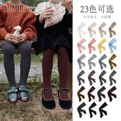 连体袜宝宝彩色打底袜子 婴儿秋天袜裤 儿童连裤 袜女童酒红色打底裤