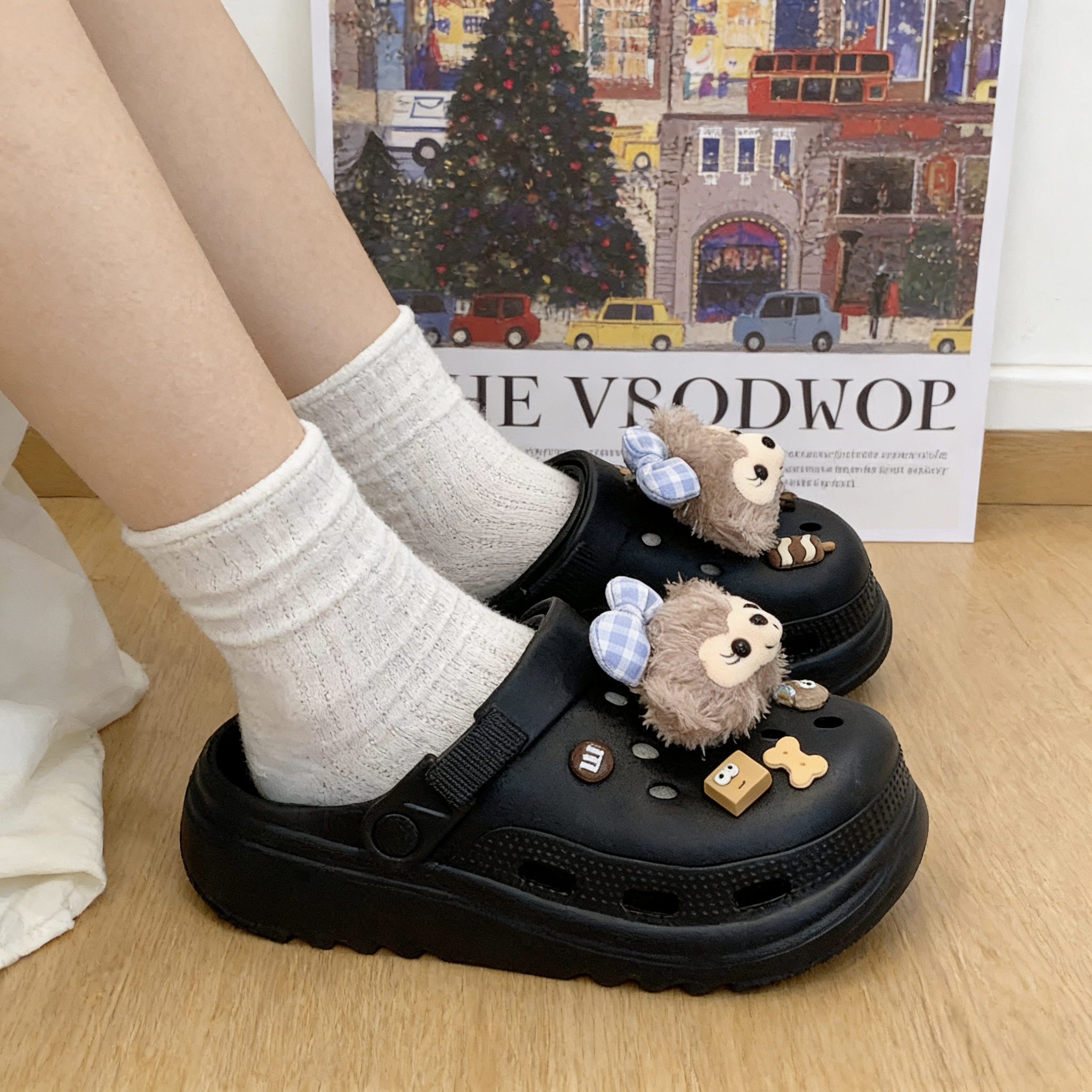 洞洞鞋可爱雪莉玫女款夏季软底外穿eva一体百搭防滑沙滩包头拖鞋