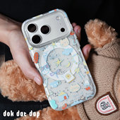 dokdapdat猫咪拼贴图iphone17promax手机壳趣味可爱适用苹果16promax透明保护壳全包新款 可爱磁吸苹果17壳女