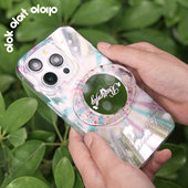 蝴蝶烟花苹果17pro原创iPhone16promax手机壳磁吸可爱适用苹果15pro磁吸壳电镀新款 卡通苹果14潮流小众女生13