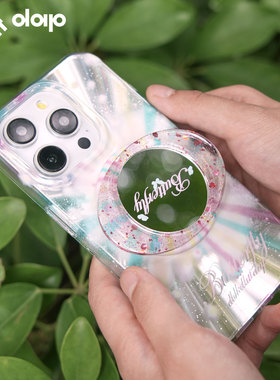 蝴蝶烟花苹果17pro原创iPhone16promax手机壳磁吸可爱适用苹果15pro磁吸壳电镀新款卡通苹果14潮流小众女生13