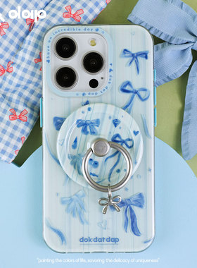 蓝色蝴蝶结苹果16pro原创iPhone15promax手机壳磁吸个性趣味适用苹果14pro磁吸壳新款卡通苹果13潮流小众女生