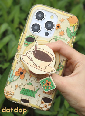 dokdatdap下午茶原创苹果15promax手机壳磁吸个性趣味适用iPhone14pro磁吸壳新款插画卡通苹果13潮流小众女生