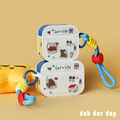 居家小狗苹果airpodspro耳机壳可爱趣味新款 苹果蓝牙耳机保护套一二三代手绳原创设计防摔磁吸airpods耳机壳