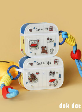 居家小狗苹果airpodspro耳机壳可爱趣味新款苹果蓝牙耳机保护套一二三代手绳原创设计防摔磁吸airpods耳机壳