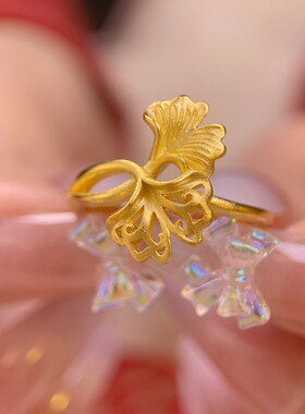 女沙金新娘结婚镀金仿真黄金戒指