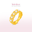 周大福SOINLOVE VRT1649 缪斯系列黄金镶钻珍珠戒指