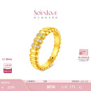 周大福SOINLOVE缪斯系列万象足金黄金镶钻戒指生日礼物