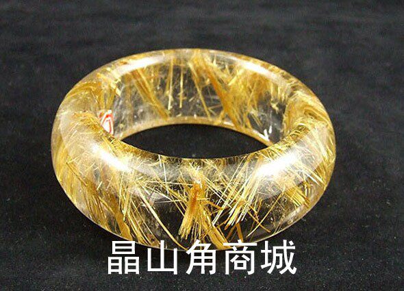晶山角天然版钛晶手镯AA宽14.5MM厚8MM内径57MM，手围18-18.5CM