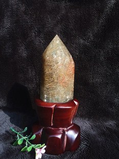 晶山角商城天然钛晶柱 发晶柱 水晶柱摆件180*50*40mm净高115mm