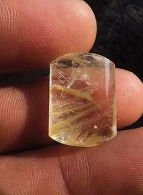 晶山角商城天然钛晶金发晶顺发无事牌挂件 21×16×8mm 4.7g