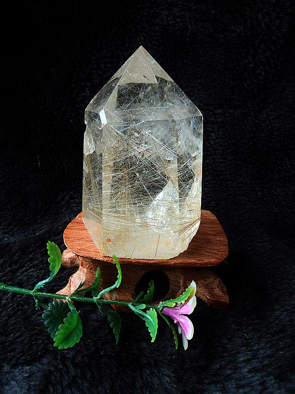 晶山角商城天然钛晶金发晶水晶柱 摆件高100×45×30mm 净高70mm,饰品/流行首饰/时尚饰品新,奇石,淘宝优惠券,粉丝福利购,淘宝优惠卷