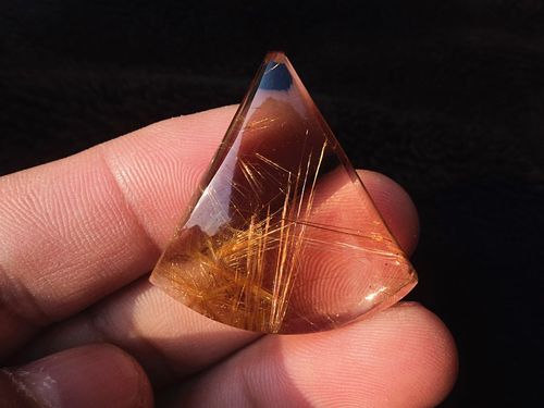 晶山角商城天然钛晶无事牌金发晶