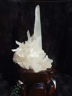 170MM2.3kg 晶山角天然白水晶簇 365 原石 净高290mm 白水晶柱