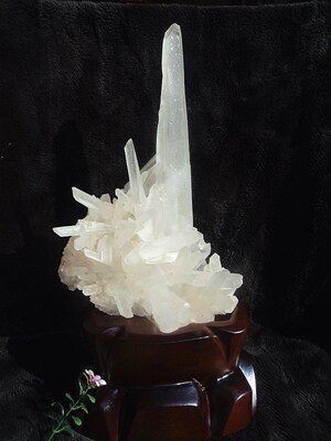 晶山角天然白水晶簇 白水晶柱（原石）365*170MM2.3kg 净高290mm
