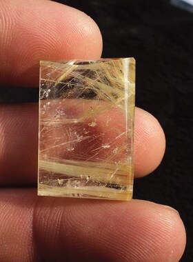 晶山角商城天然钛晶金发晶顺发无事牌吊坠挂件 27×19×9mm 10g