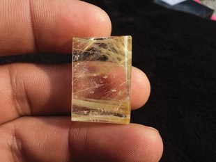 晶山角商城天然钛晶金发晶顺发无事牌吊坠挂件 27×19×9mm 10g