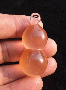 晶山角商城天然红水晶葫芦吊坠 发晶葫芦挂坠48*22*20mm23.2g