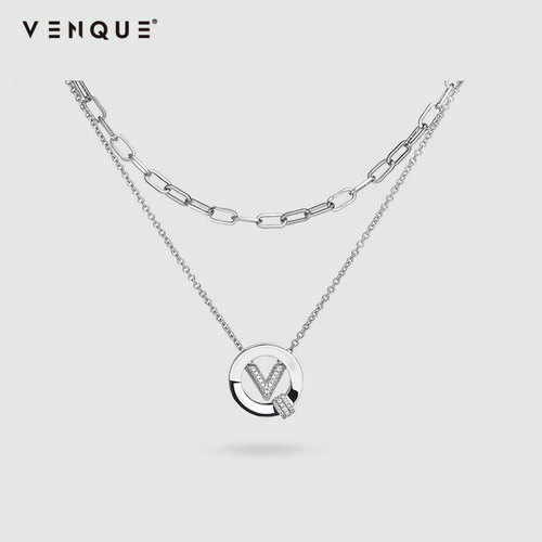 venque/范克可叠戴设计感项链
