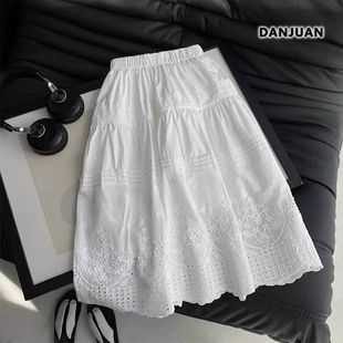 春夏中大童儿童女大童半身裙洋气蕾丝拼接棉 韩亲子装 女童装 春夏季