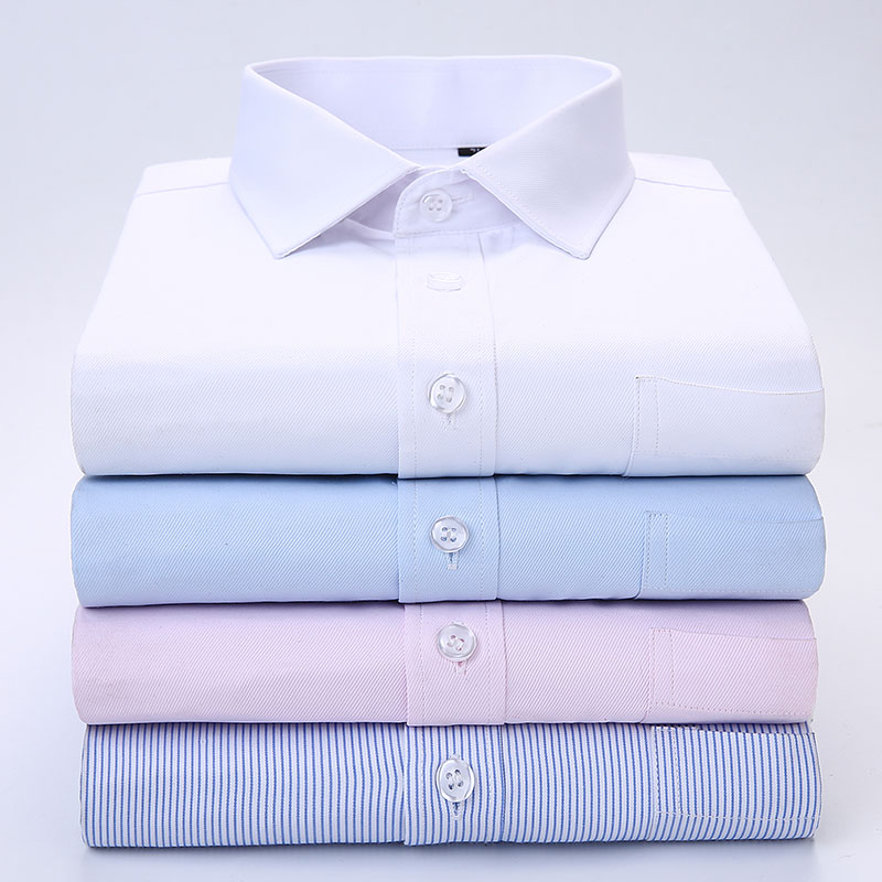 商务正装纯白色特大码长袖衬衫