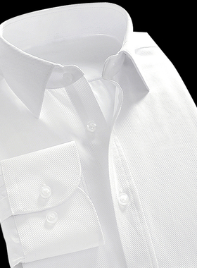 无口袋白色男士衬衫男长袖衬衣修身型韩版休闲商务装免烫37至44码