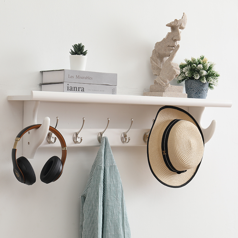 挂衣架壁挂墙上挂钩置物架实木