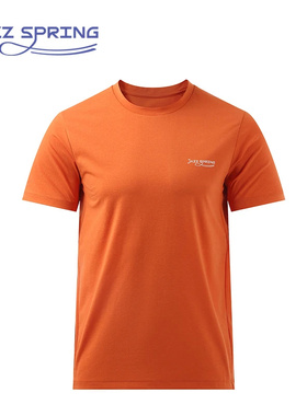 25款JAZZ SPRING户外夏圆领T恤橙色透气柔软时尚百搭简约运动休闲