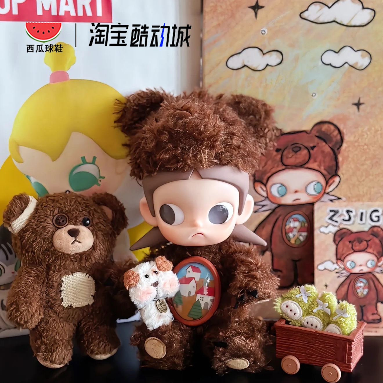 泡泡玛特 POP MART Zsiga向往之处1/8可动人偶 Molly DIMOO唐老鸭