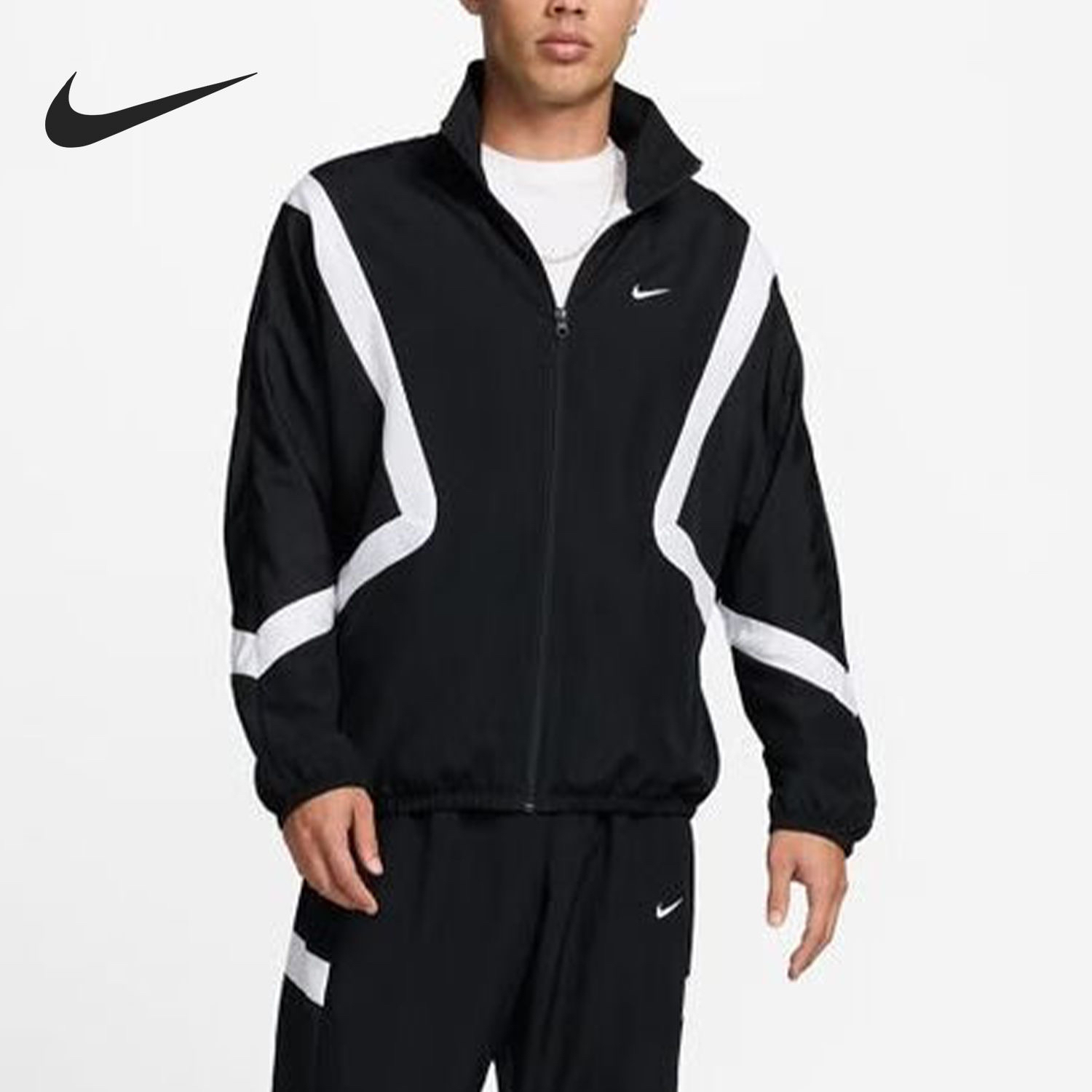 Nike Icon 品牌logo立领拉链长袖夹克外套男款 FZ0249-010