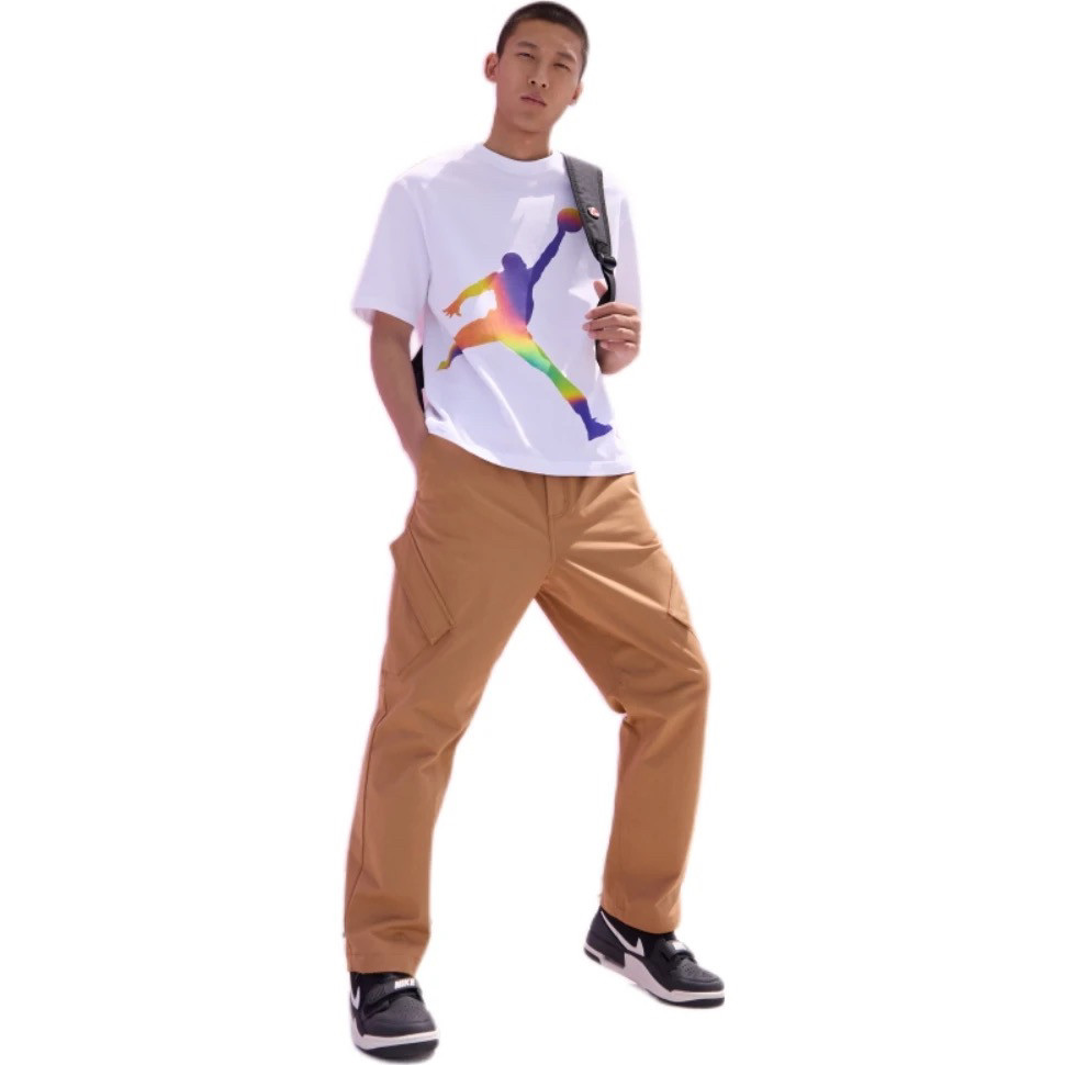 Jordan Brand/乔丹 2024SS 纯棉印花logo圆领短袖T恤 HF6593-100