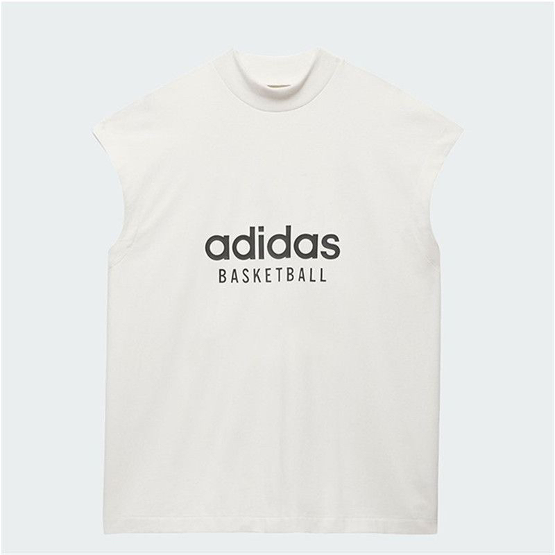 adidas originals 字母印花圆领休闲套头无袖T恤男女同款 IA3443
