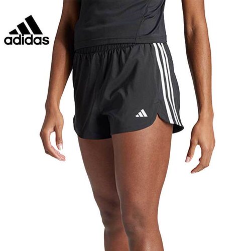 adidas 三条纹logo松紧腰运动短裤女款  IT7760
