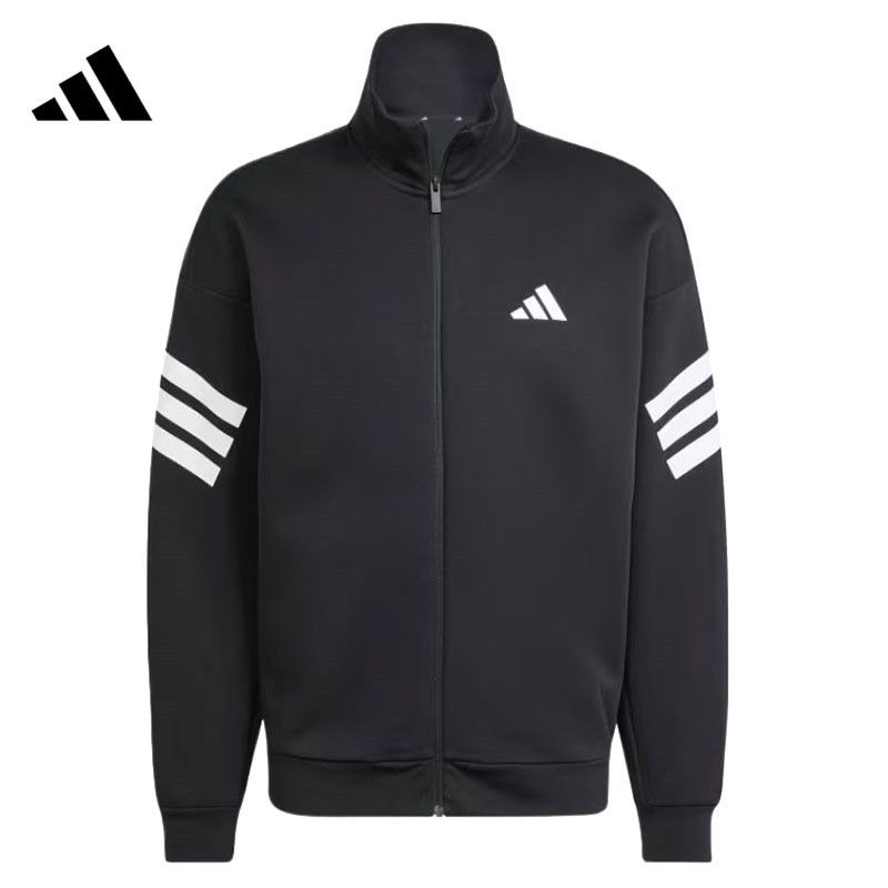 adidas 休闲运动舒适透气柔软立领夹克 男款 JD4885
