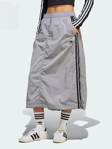 adidas originals 三条纹运动松紧休闲长裙女款 JD2582