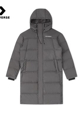 Converse 舒适百搭休闲纯色连帽中长款男子羽绒服 10026916-A01