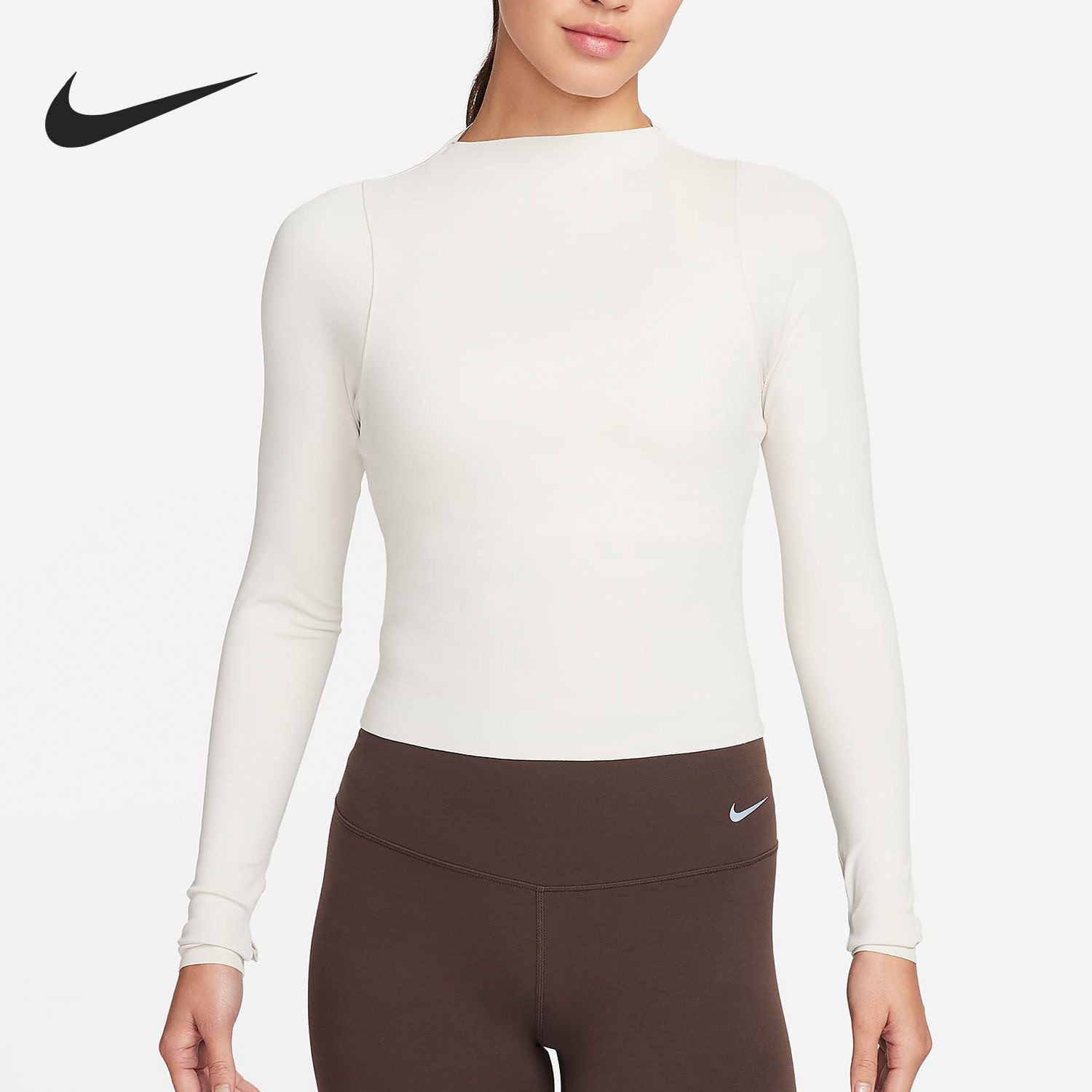 Nike 纯色休闲速干裸感亲肤圆领长袖正肩T恤女款 FN3023-104,运动服/休闲服装,运动T恤,淘宝优惠券,粉丝福利购,淘宝优惠卷